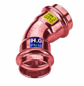 Kolano miedź 45° 15 WW CO/GAZ      