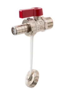 Zawór spustowy ARCO 3/4" do pieca czerwony  