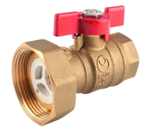 Zawór kulowy 1" z półśrubunkiem do pompy 6/4 uszczelką i zaworem zwrotnym Ferro KSP1