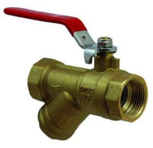 ZAWÓR KULOWY Z FILTREM 1 PN10 RĄCZKA